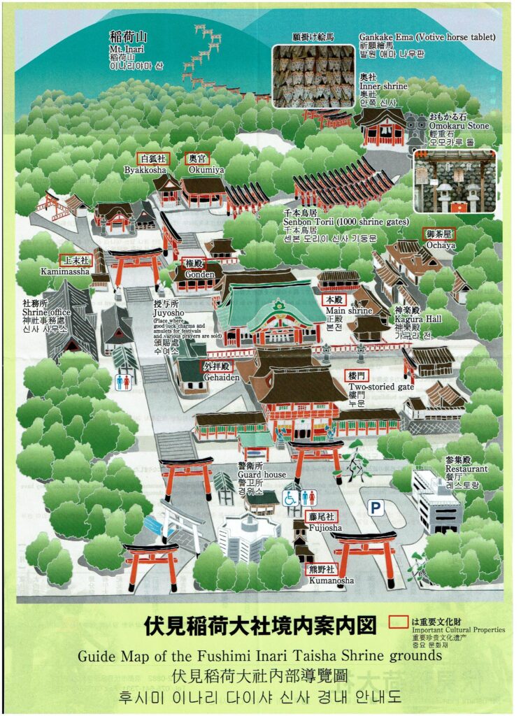 伏見稲荷大社の境内MAP